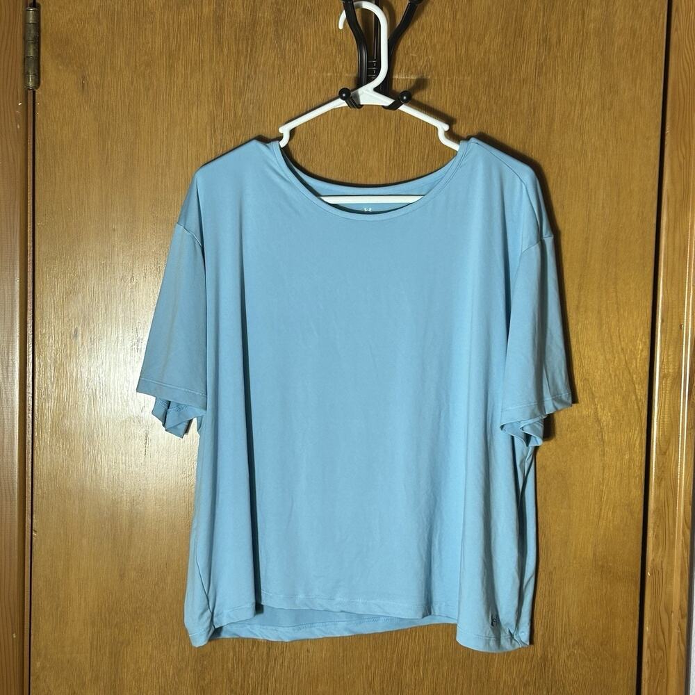 Under Armour Women's Motion Short Sleeve Active Shirt Top Loose Fit Size 1X Blue